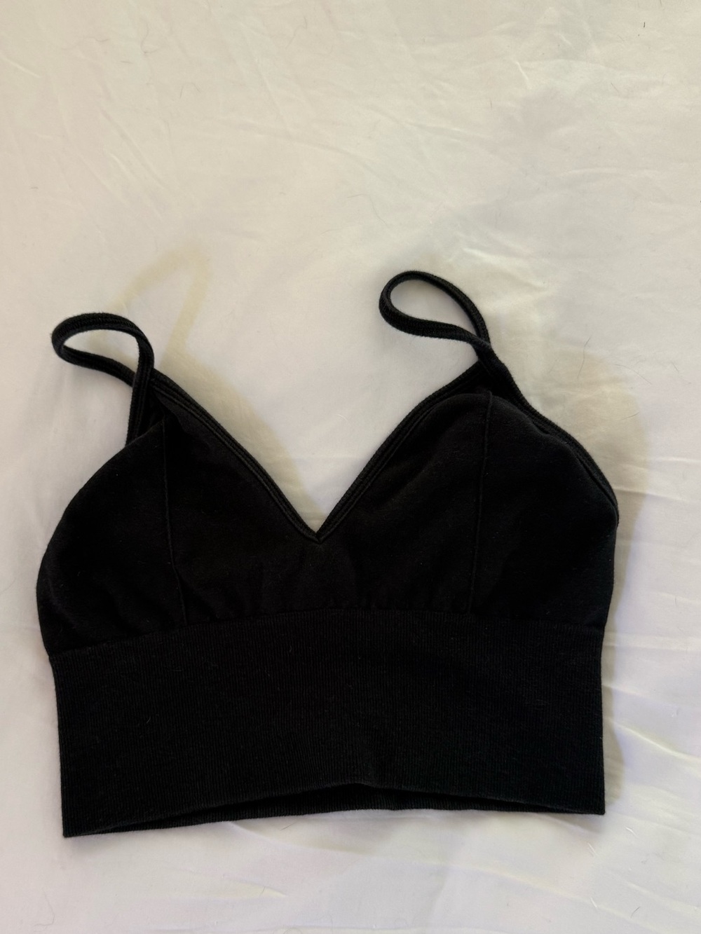ALO Yoga Black Seamless Bralette Crop Top Size Small